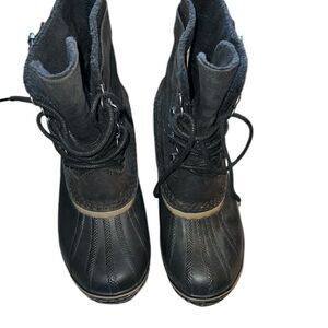 Sorel Black Suede and Rubber Booties Size 7.5